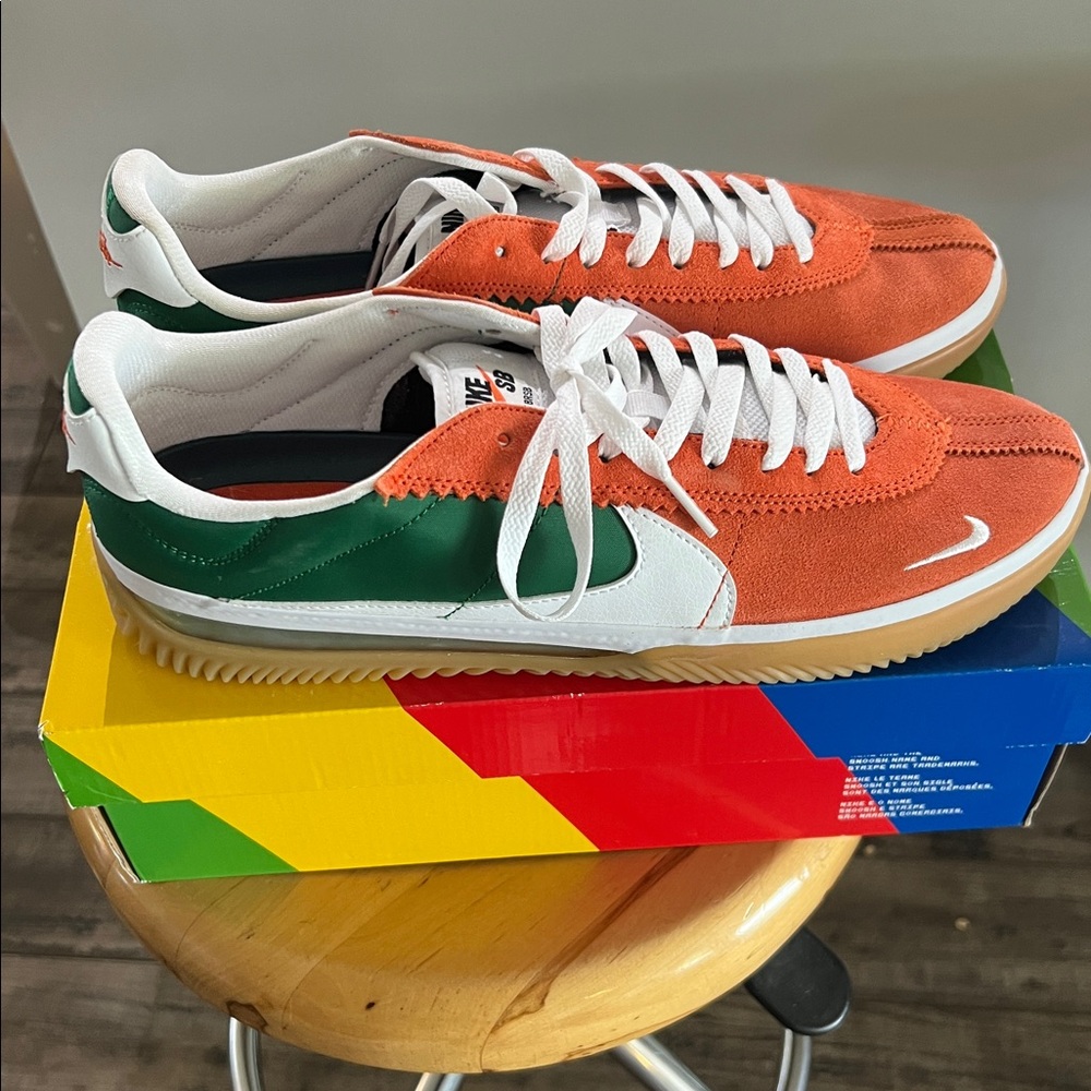 Nike Orange and Green Sneakers